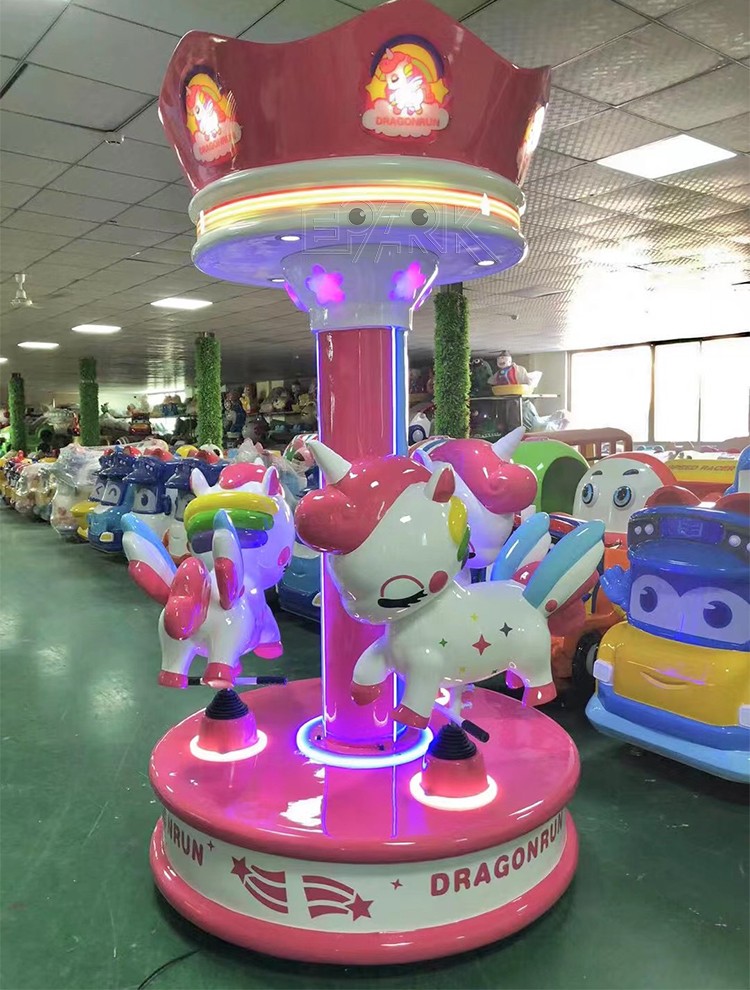 Coin Operated 3 Players Horse Carousel Game Machine Amusement Park Kiddie Ride