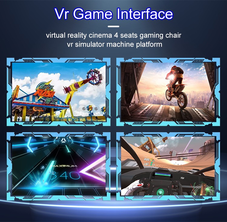 Realidad Virtual Tendencia 2022 VR Roller Coaster Coin Operated Arcade Games 360 Chair 9D VR Slide VR 4 Seats Cinema Simulator