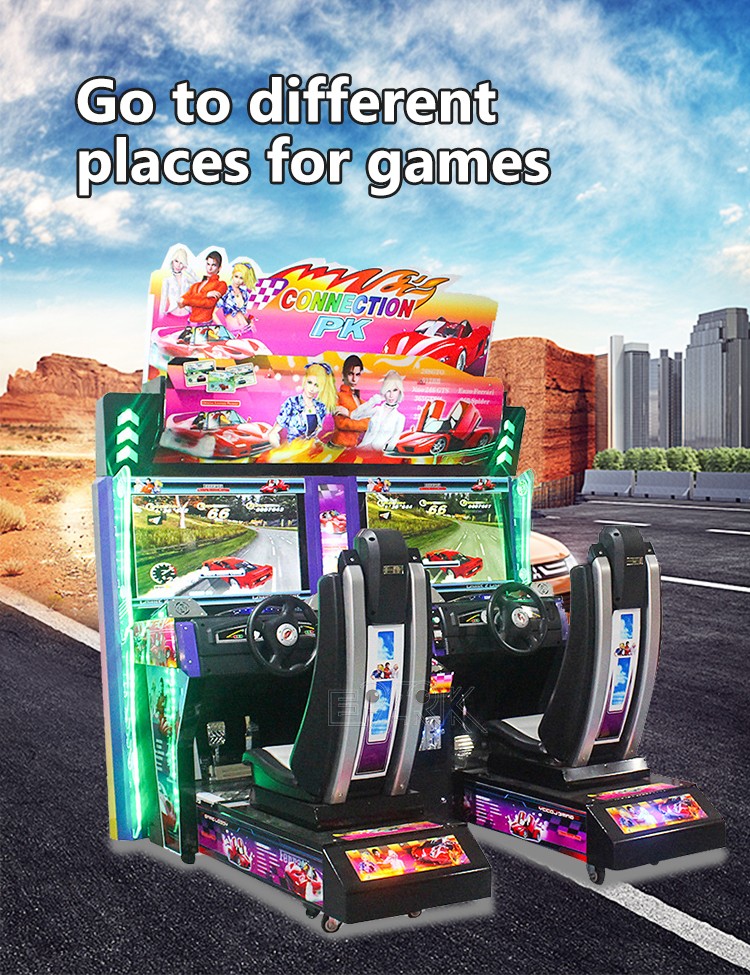 Trip Round Online 42lcd Inch Motorcycle Double Children's Simulation Car Super Video Bike 32 Lcd 3d Racing Game Machine