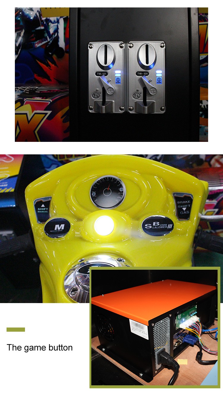 Newest Game Center Coin Operated Video Arcade Electric Motorcycles Racing Machines For Adults