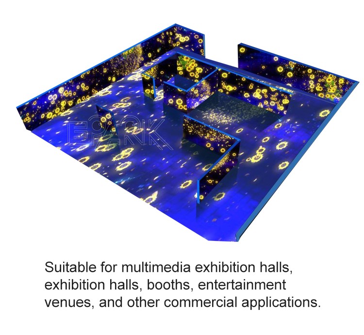 Indoor interactive Projection Decoration Interactive Projector System Immersive Romantic Flower Sea Wall Projection