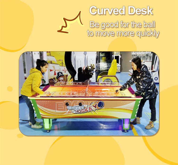 Best Selling Coin Operated Air Hockey Game Machine Mesa De Hockey De Aire Curved Surface Air Hockey Table