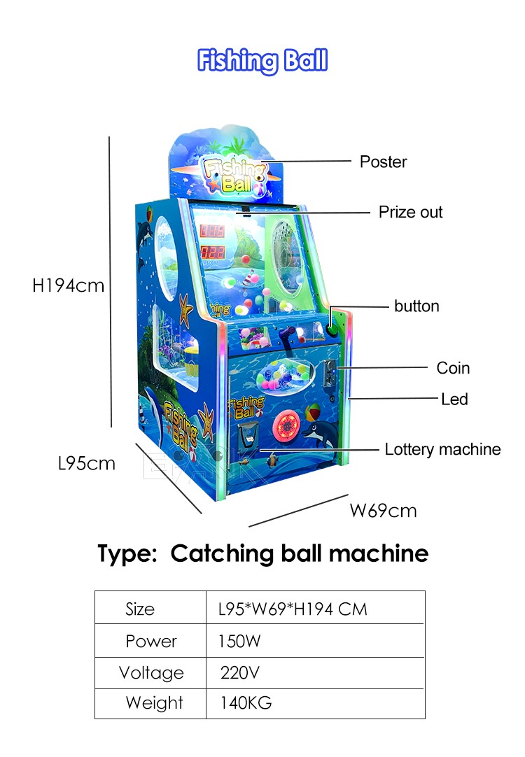 Entertainment Arcade Game Machine Juegos Coin Pusher Gaming Machine Kids Fishing Ball Game