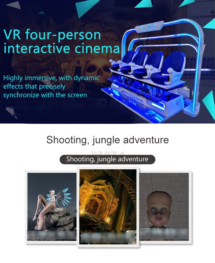 VR Theme Park 9D VR Cinema 4 Seats Motion Platform Dynamic Cinema Seats Virtaul Reality Cinema