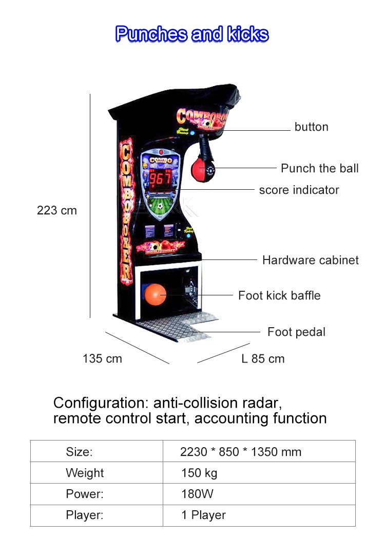 Coin Operated Game Machine Maquina De Boxeo Arcde Kick Boxing Game Machine Boxing Punch Machine