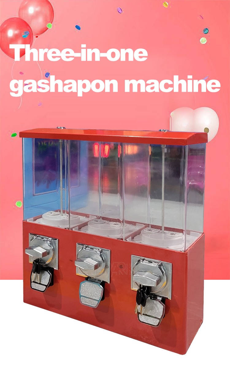 Coin Operated Game 3 in 1 Candy Bouncy Ball Vending Machine Small Gumball Machine For Sale