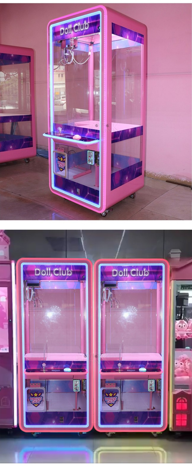 Amusement Park Coin Operated Crane Claw Machine Plush Toys Prize Vending Machine Indoor Game