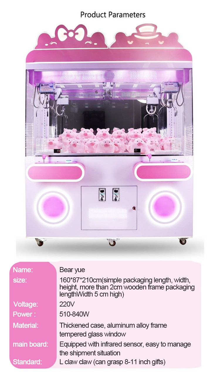 Indoor Amusement Coin Operated Arcade Toy Mini Claw Machine Toy Machine