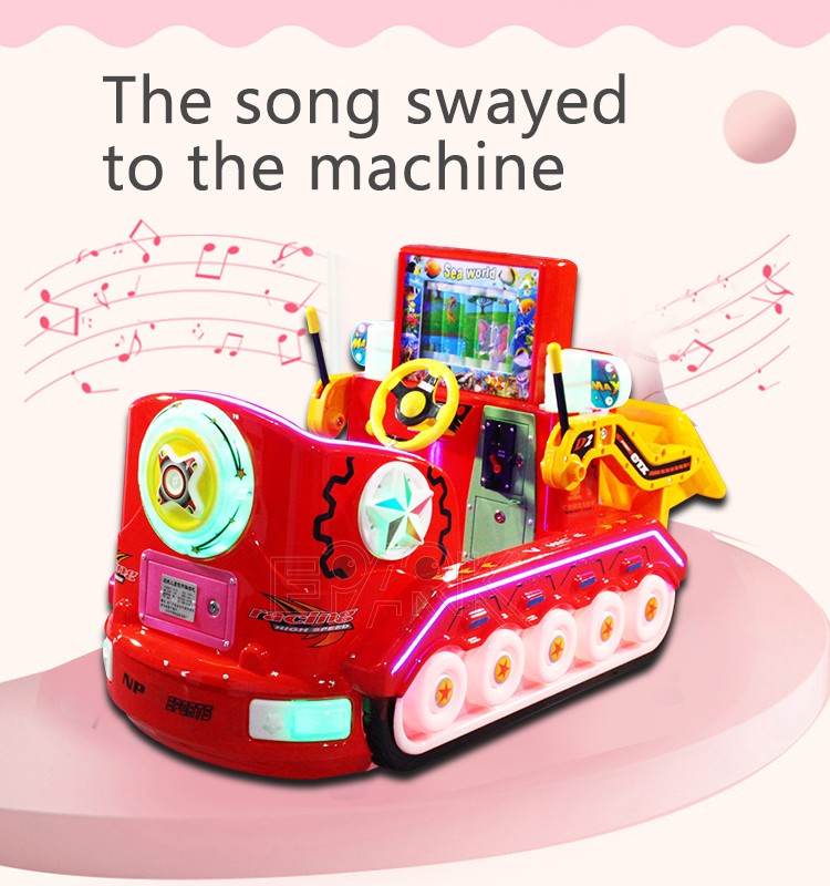 Kids Chariot Swing Car Coin Operated Video Fiberglass Kiddie Rides Game Machine