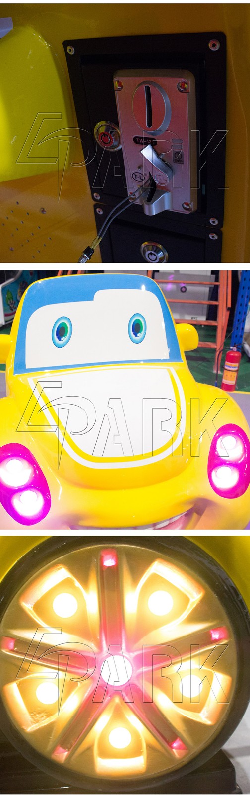 Coin Operated 3d Yellow Car Kids Video Racing Swing Car Game Machine Amusement Park Kiddie Rides