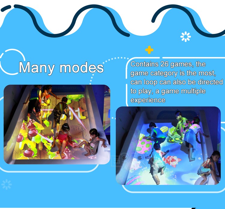 Interactive Floor Projection Game 3d Children'S Indoor Playground Ar Holographic Immersion Interactive Projection Slide