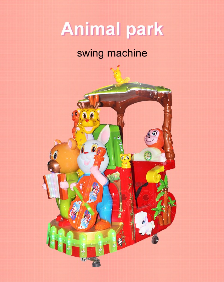 Coin Operated Game Animal Park Kids Ride On Cars Electric Swing Game Machine