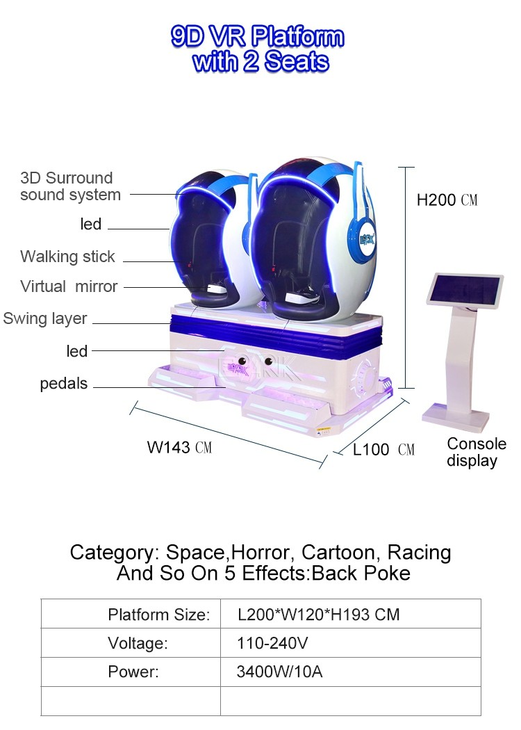 2 Seater 1 Seat Romania Amusement Rides High Good Quality 7d Hologram Projector Game Project Wholesale Price 9d Virtual Reality