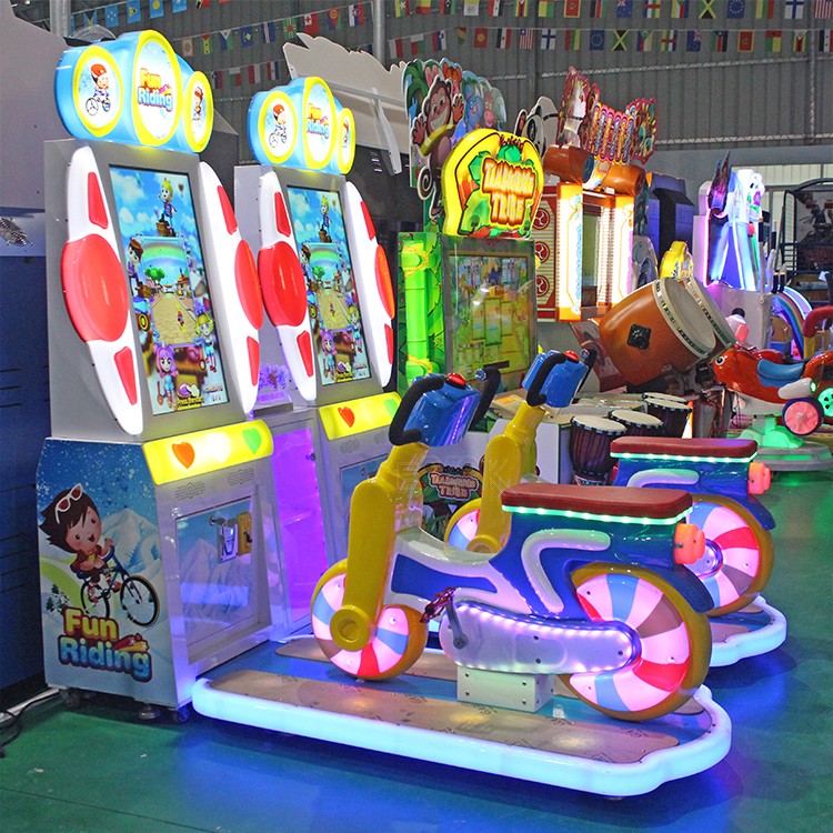 Exercise Fun Riding Machine Driving Racing Games Ride On Bicycle Coin Operated Game Machine