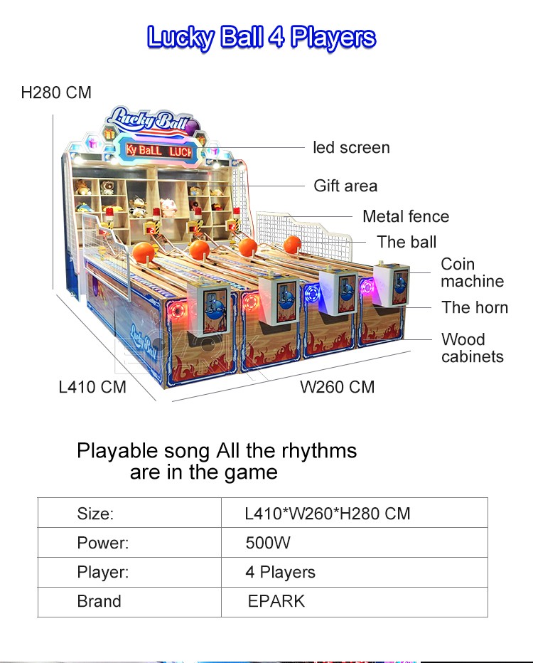 Amusement Park Game Product Earn Money Lucky Ball 4 Players Game Console Coin Operated Arcade Amusement Machine Equipment