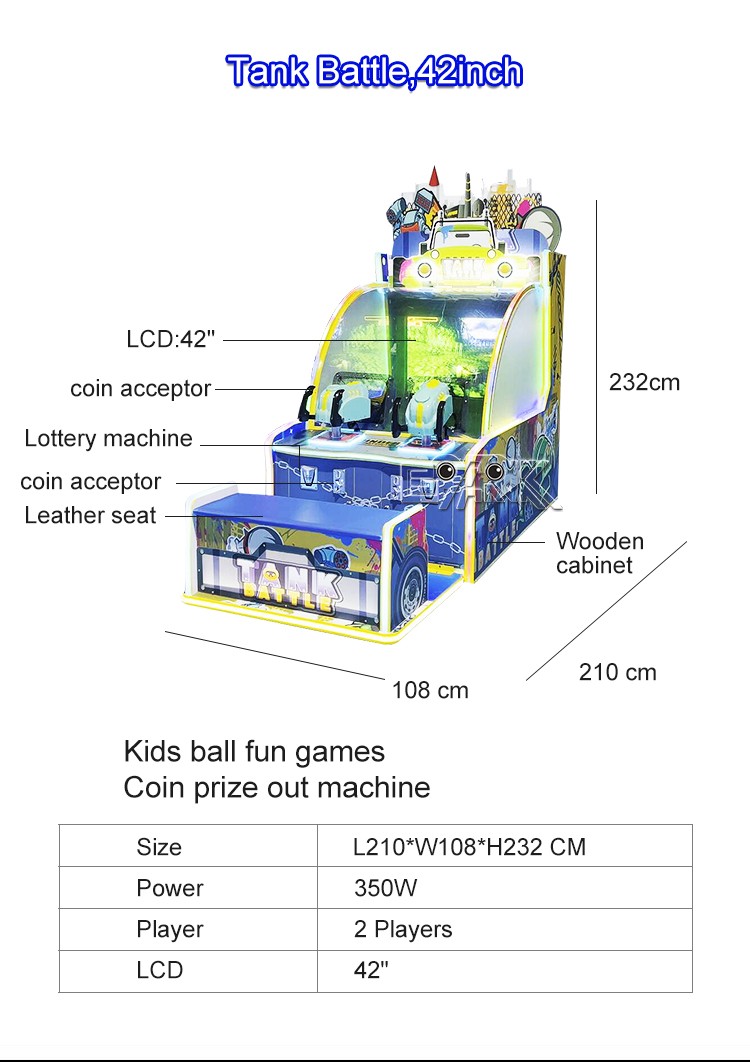 Coin Operated Game Machine Arcade Indoor Sport Amusement Ball Shooting Kids Game Machines For Sale