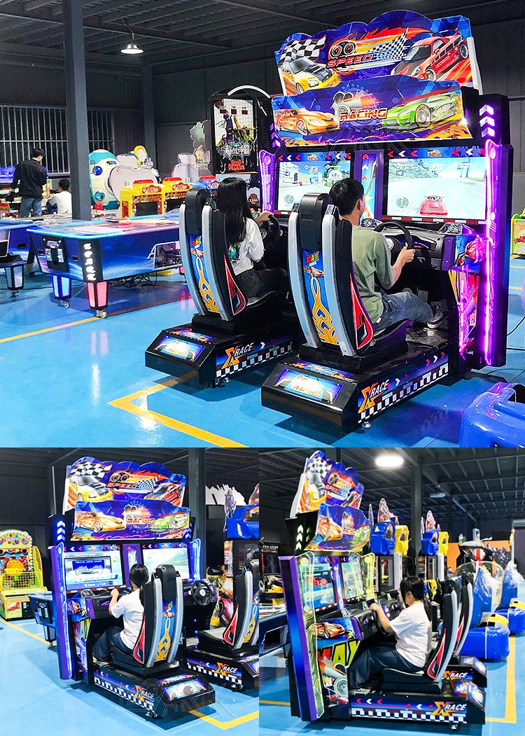 Amusement Park Coin Operated Arcade Kids Game Machine Double Player Outrun Racing Car Game