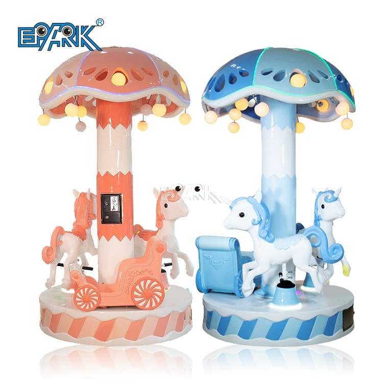Hot Selling Attractive Coin Operated 3 Seats Mini Fairground Rides Small Carousel For Shopping Mall