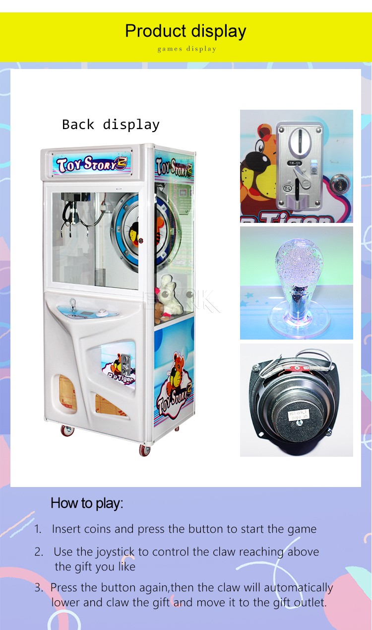 Coin Operated Toy Story 2 PP Tiger Crane Claw Machine Claw Machine For Sale