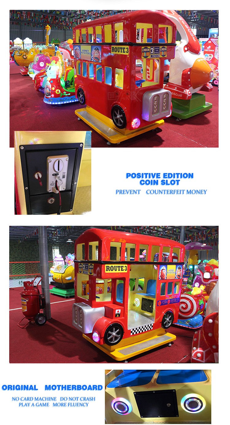 London Bus Kiddy Car Coin Operated Kiddie Rides Video Game Machine