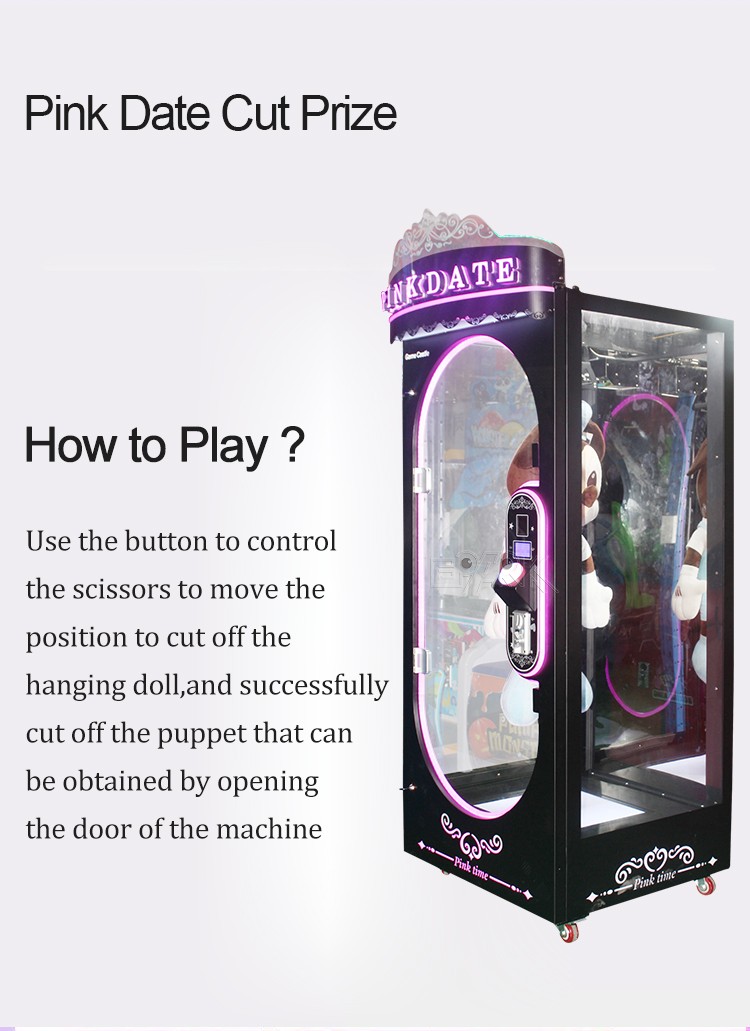 Low Price Coin Operated Game Machine Crazy Pink Date Prize Machine With For Family Entertainment