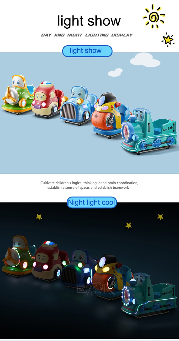 Kids Fun Rides New Design Cute Cartoon Swing Car Machine Coin Operated Fiberglass Kiddie Rides