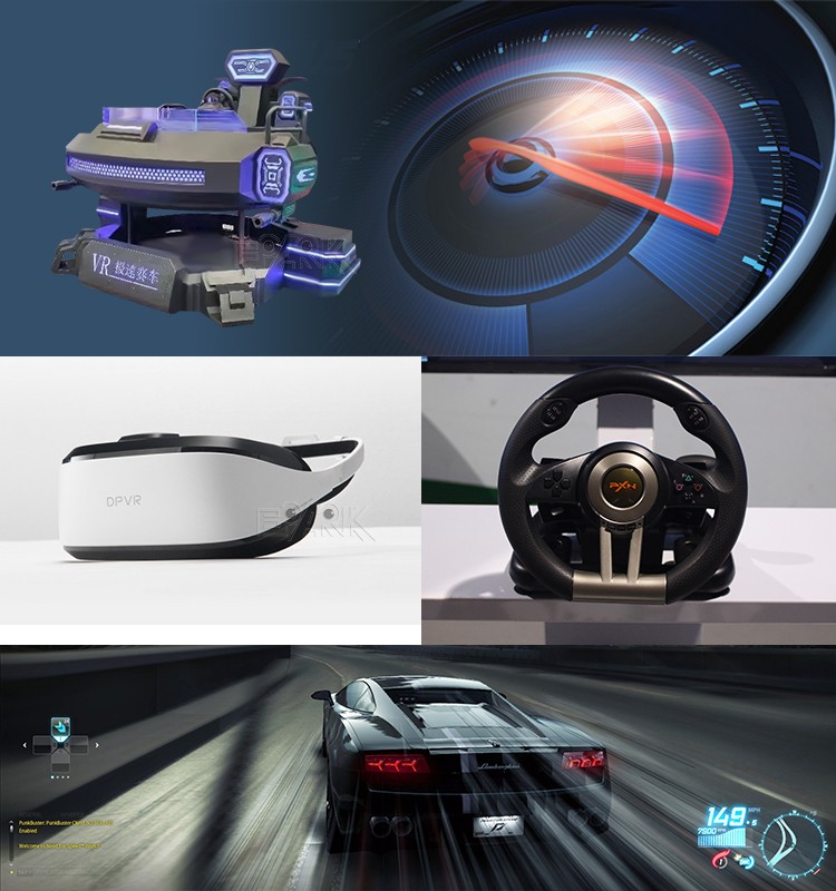 EPARK 9D VR Racing Virtual Reality 3dof/ 6dof Arcade Three Screen Racing Simulator VR Set
