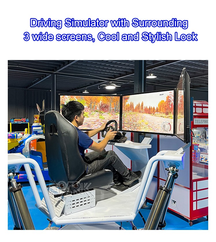 Electric Dynamic Platform Racing Simulator 3 Screen Car Driving Simulator