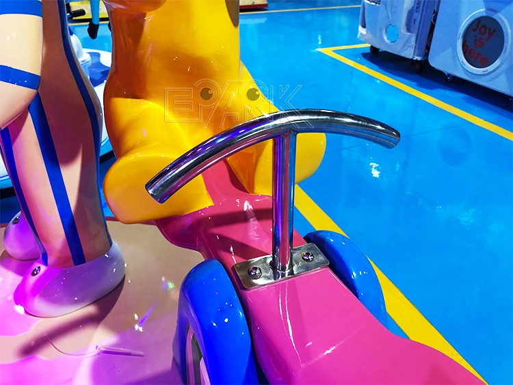 FEC 3 Seat Horse Carousel Kiddie Rides Amusement Rides Kids Colorful Mini Carousel