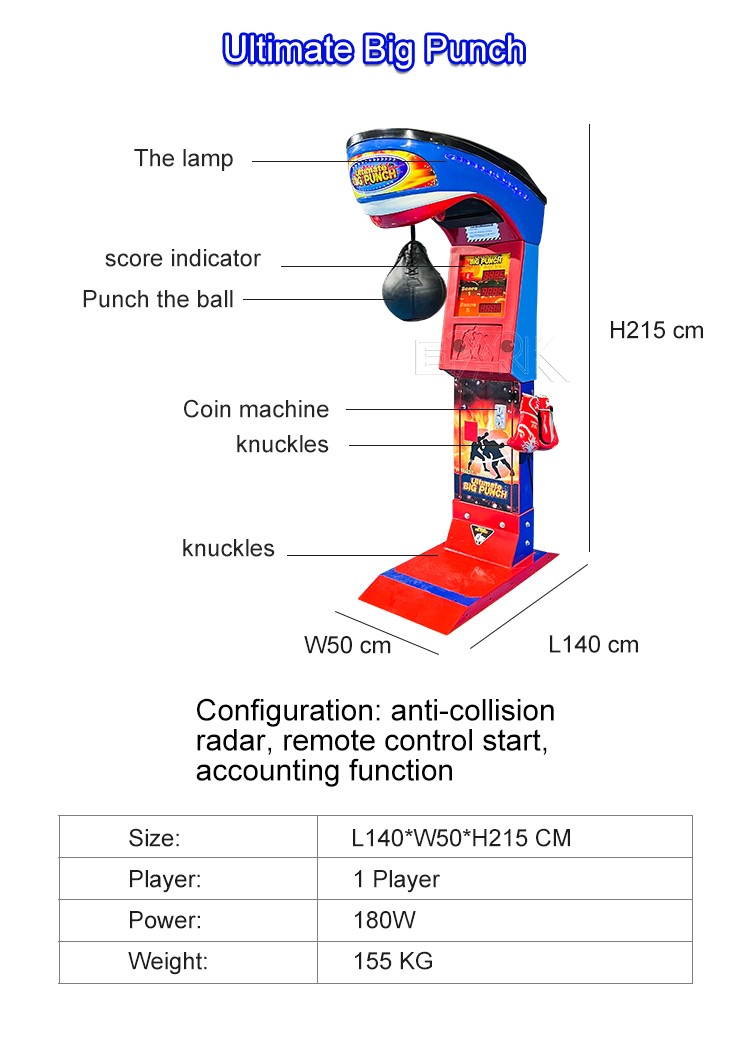 Supplier Entertainment Coin Operated Boxing Machine Boxing Punch Machine For Amusement Park