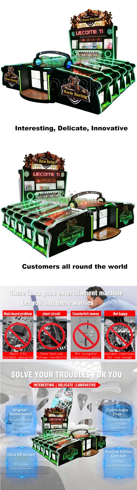National Horse Racing 10 players   Net Red Edition   Carnival Booth Game Coin Operated game machine for sale