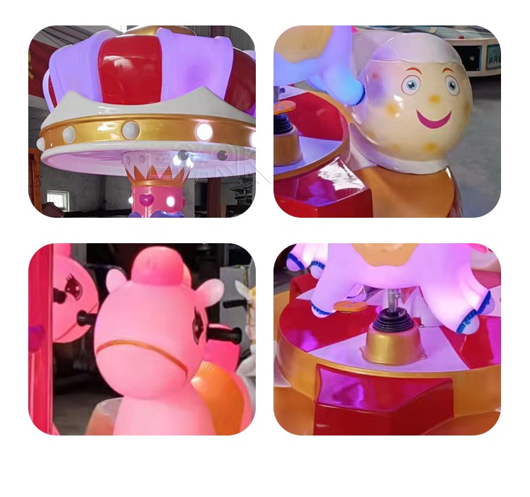 Indoor Coin Operated Carousel Other Amusement Park Products Carousels 6 Players For Kids