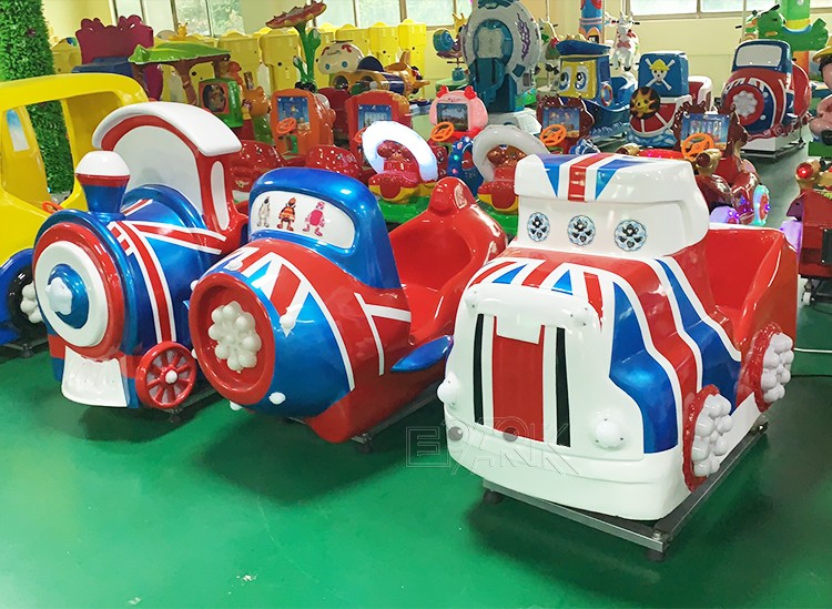 Wholesale Kids Coin Operated Plastic British Style Swing Car Racing Kiddie Rides Game Machine