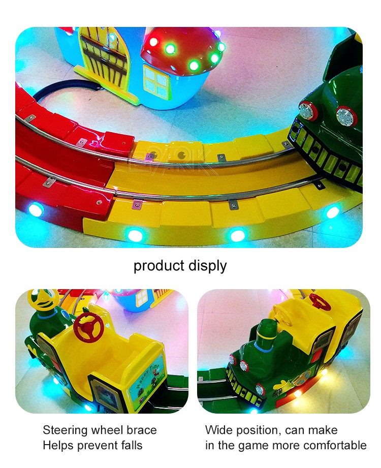 Coin Operated Kiddie Track Train Amusement Park Carnival Ride Game Machine Mini Indoor Kids Rides