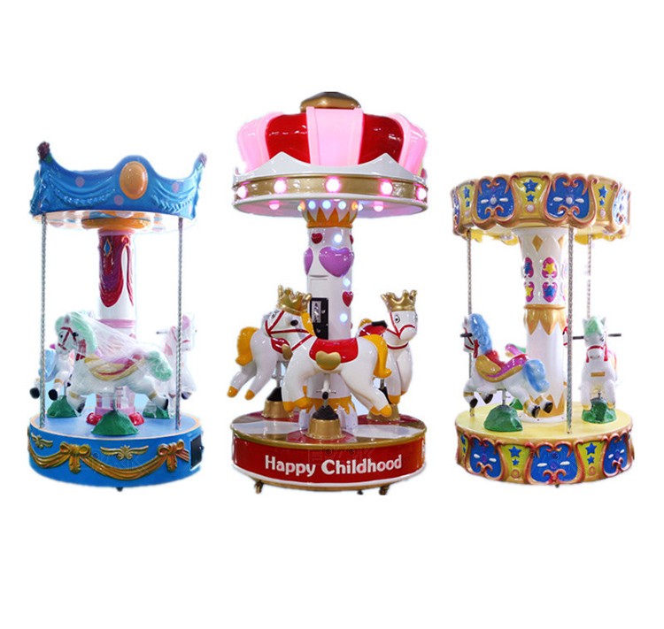 Indoor Amusement Park Equipment Kiddie Ride Multi Type Mechanical Electric Carousel Horse Ride