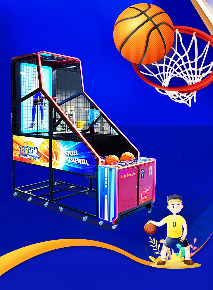 Indoor Coin Operated Basketball Shooting Machine Maquina De Baloncesto Crazy Hoop Basketball Game Machine