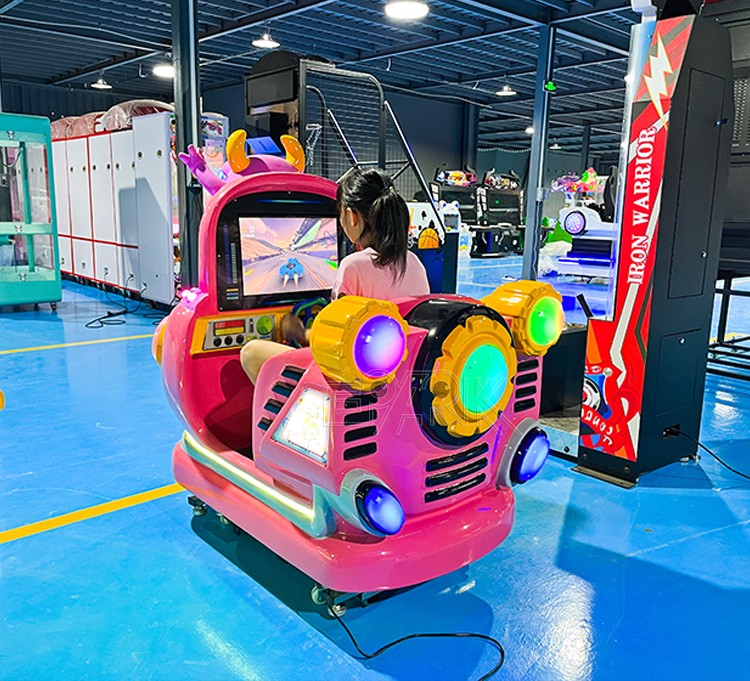 Super September Coin Operated Racing Car Moo Star Kiddie Ride Swing Car Game Machine