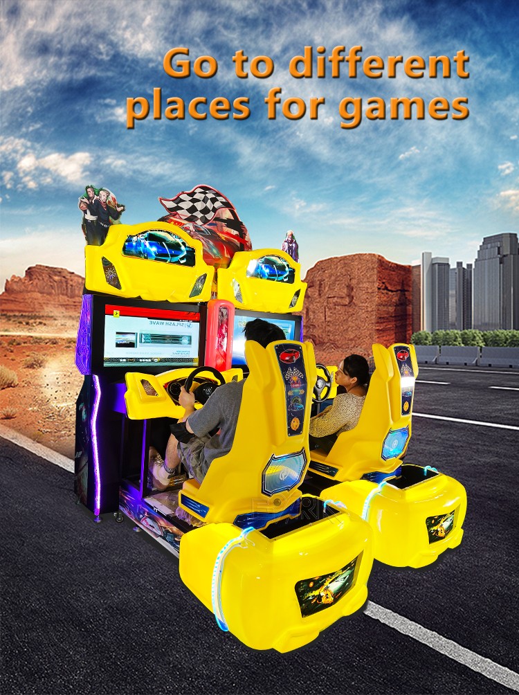 Coin Operated Dynamic Amusement Car Racing Arcade Rides On Car Game Machine Driving Simulator For Sale