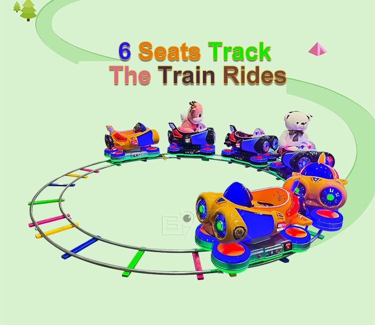 Amusement Park Rides Children Outdoor 6 Seats Kids Train Track Electric Train For Sale