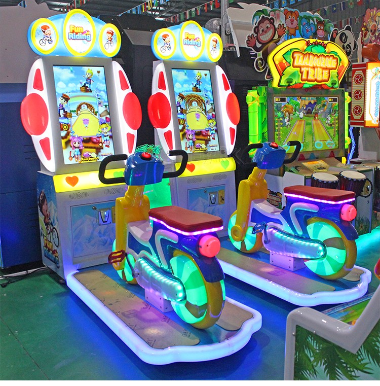 Exercise Fun Riding Machine Driving Racing Games Ride On Bicycle Coin Operated Game Machine