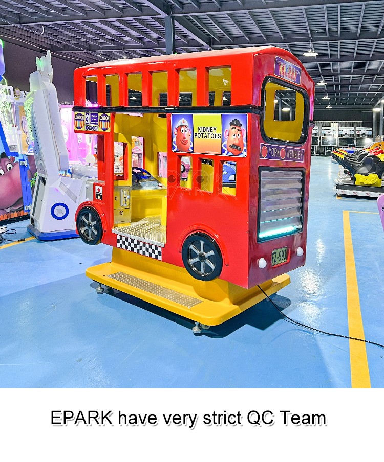 Kids Arcade Carnival Kiddie Rides Electric Video Mini London Bus 3 Players