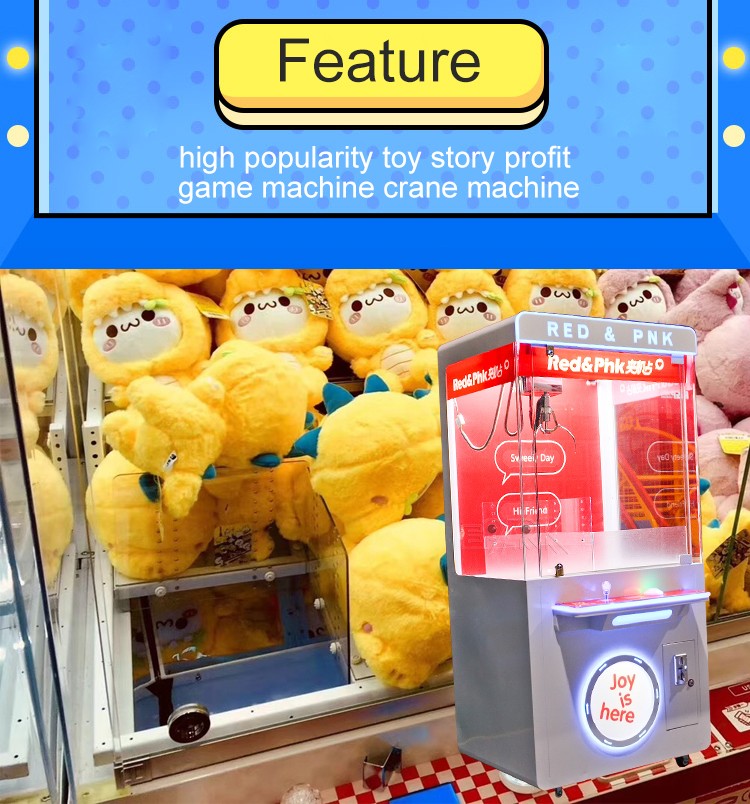 2022 Coin Operated Japanese Pink Mini Candy Light Doll Toy Plush Vending Crazy Toys 2 Claw Machine With Bill Acceptor