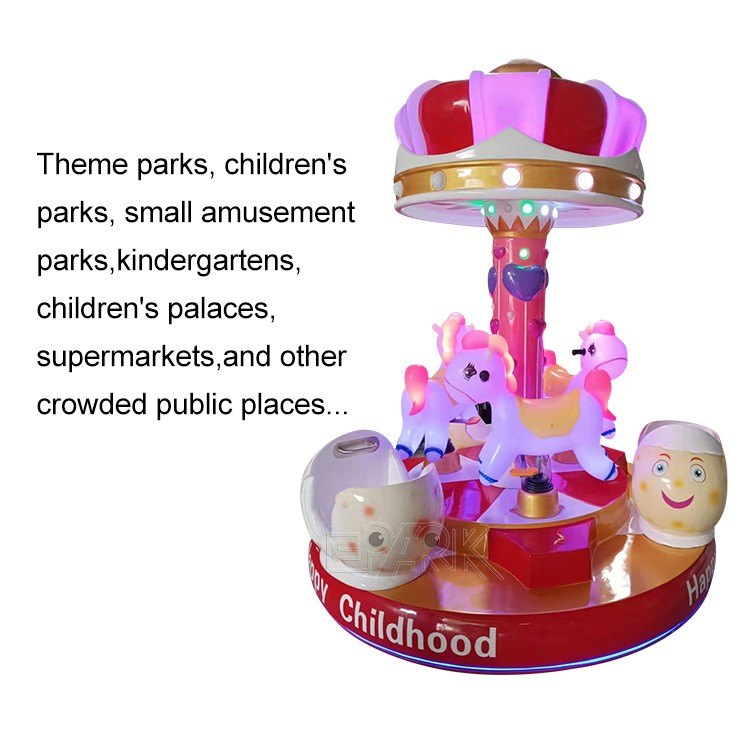 Indoor Amusement Park Happy Childhood 6 Seat Carousel For 6 Player Carousel Carnival Games