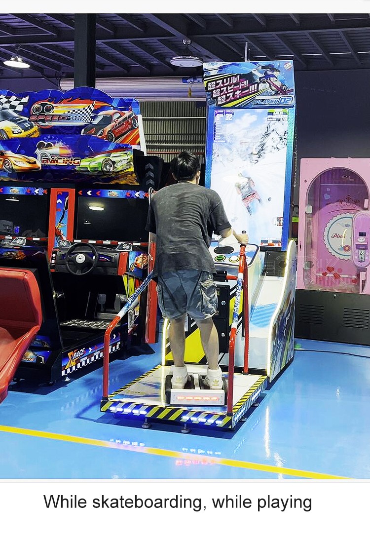 Amusement Arcade Skiing Game Extreme Slope Game Machine Lottery Ticket Machine For 2 Players