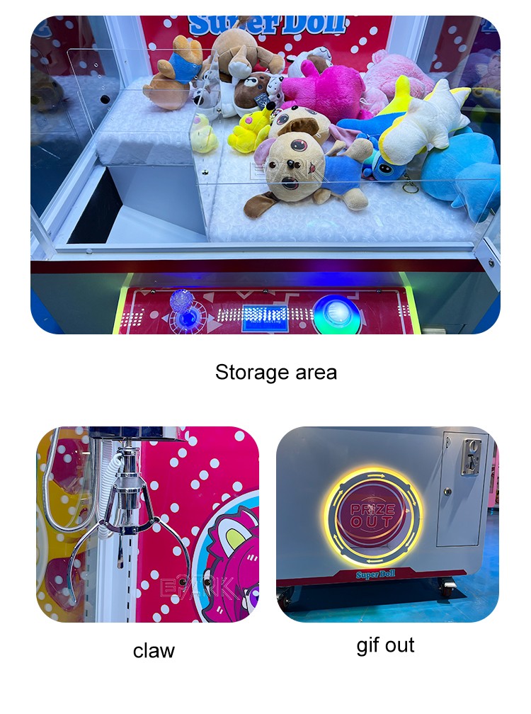Coin Operated Arcade Game Super Doll Cheap Claw Crane Machine Toy Mini Claw Machine With Bill Acceptor