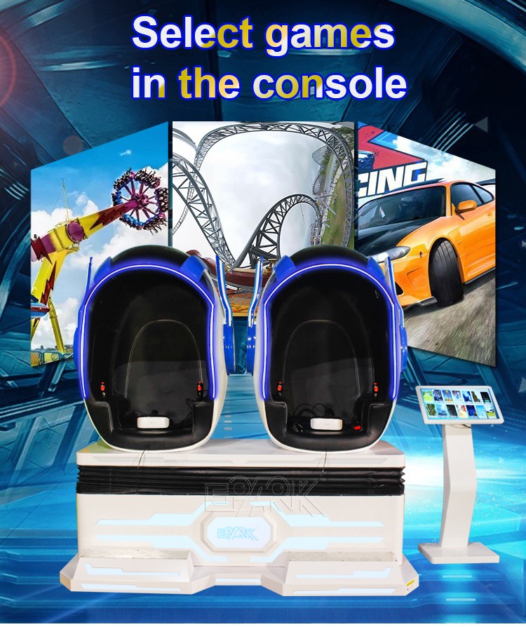 Quality 2 Seat Egg Chair Roller Coaster 9D VR Cinema With Shooting Game For Sale