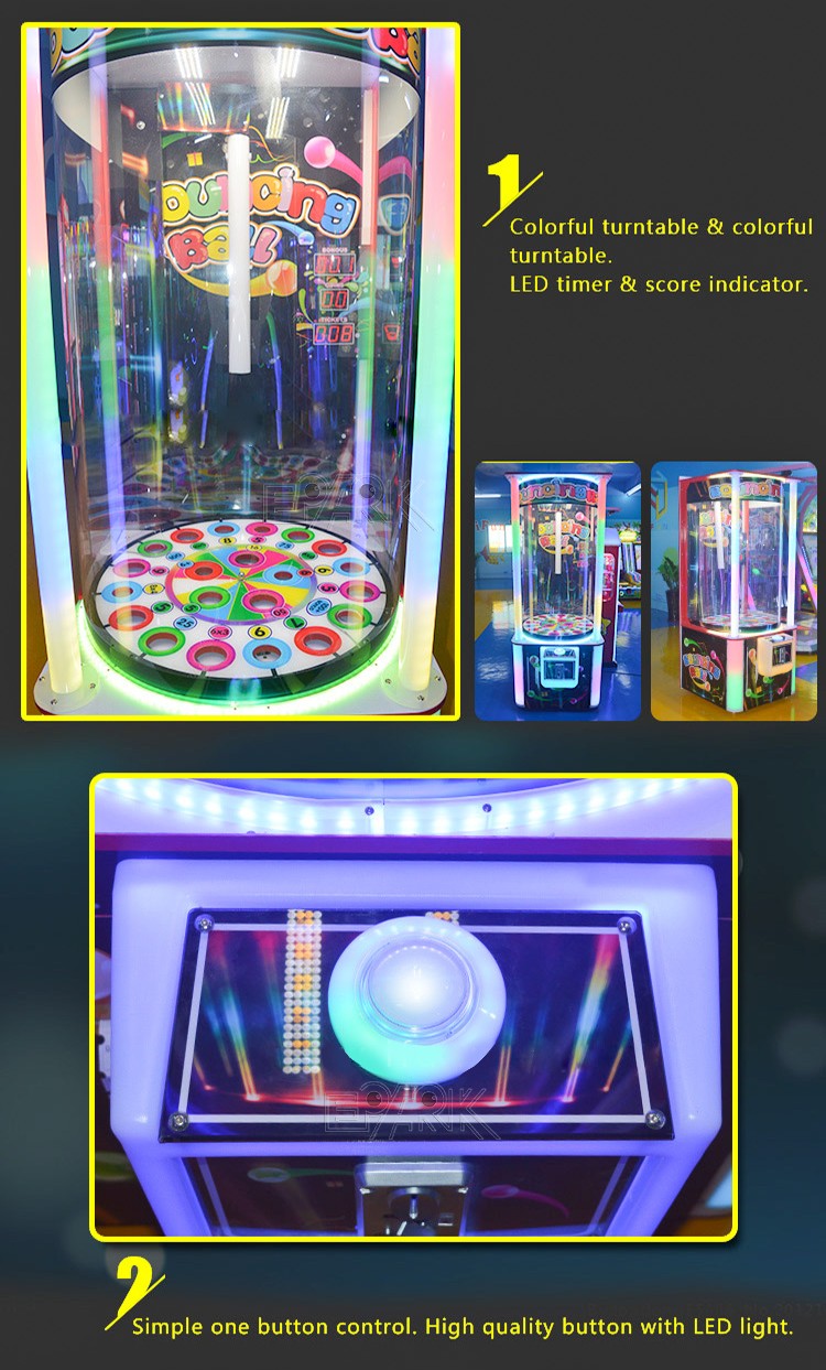 Coin Operated Bouncing Ball Game Machine For Kids Ticket Arcade Game Jumping Ball Game Machine
