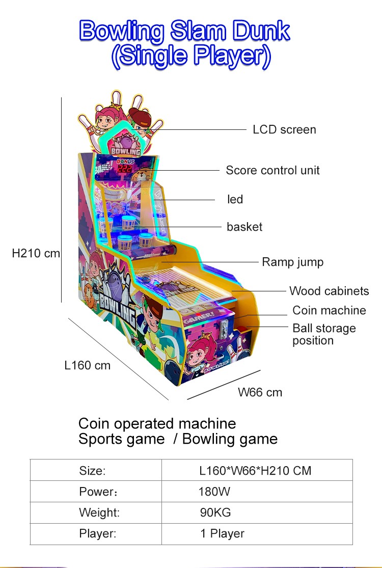 Bowling Lottery Game Machine Redemption Tickets Machine Kids Bowling For Kids