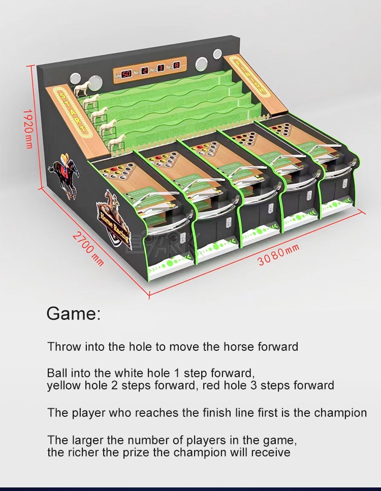 National Simulation Horse Racing Coin Operated Arcade Machine Ball Rolling Carnival Booth Game Console Machine